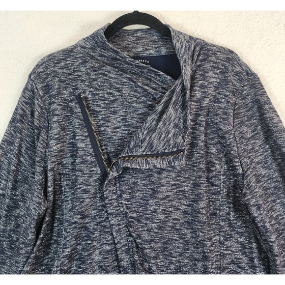 GH Bass & Co Women's XXL Cross Over Zip Front Sweater Jacket Heather Blue - Picture 2 of 13